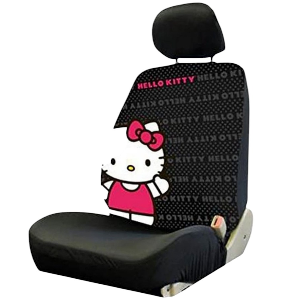 Hello Kitty Car Seat Covers 2pc‎ Set Black Pink Universal Lowback Sanrio Kawaii